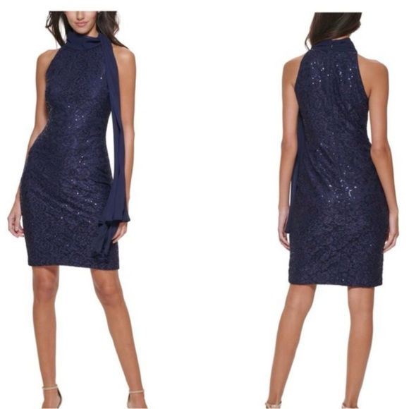 Vince Camuto | Dresses | Vince Camuto Petite Sequin Lace Bodycon Dress ...